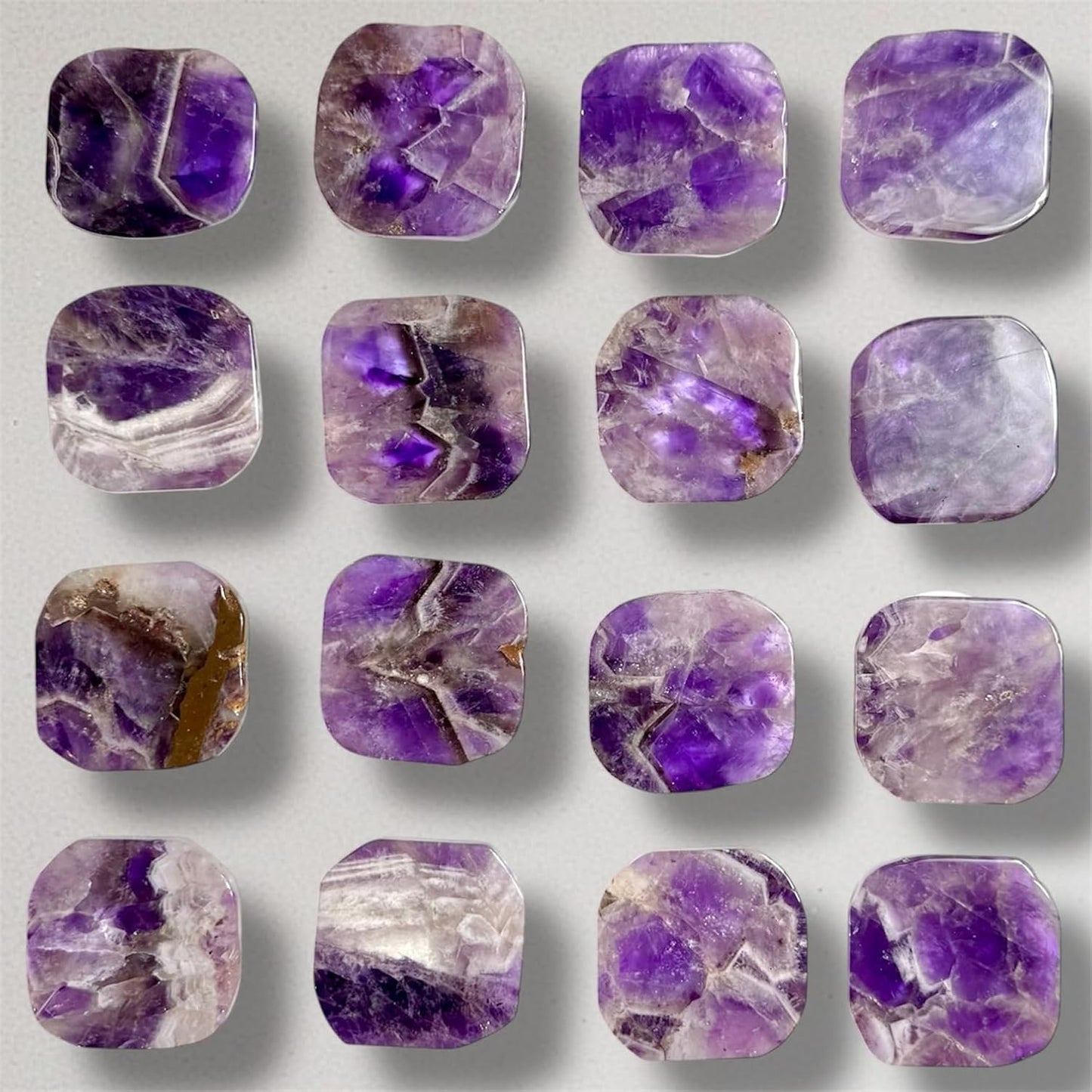 CRYSTALFY Grips by Chevron Amethyst Natural Edge Crystal Phone Grip Holder & Expanding Kickstand - Natural Gemstone