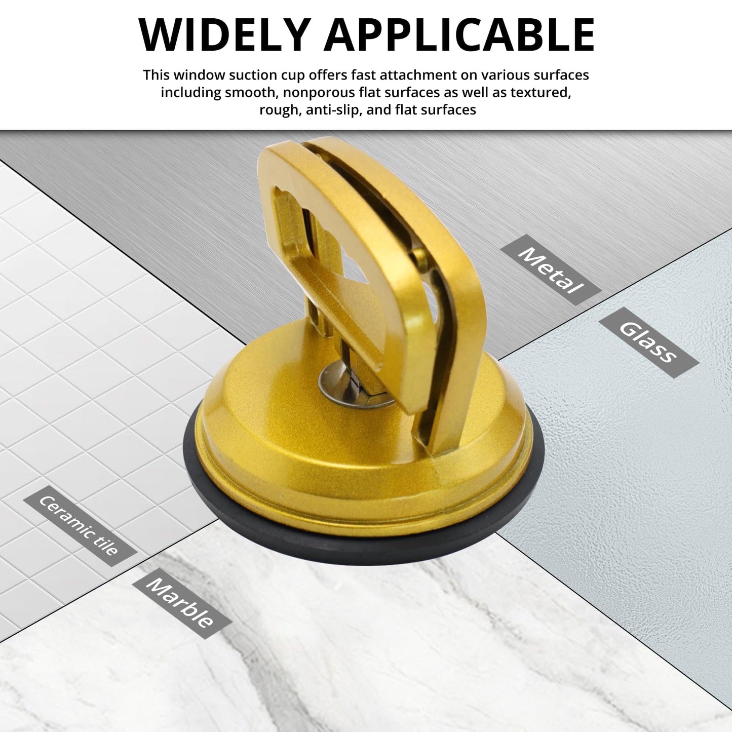 MAKERELE Thickened Aluminum Alloy Vacuum Suction Cup Heavy Duty Glass Lifter Suction Cups for Glass &Granite&Tiles&Mirror Lifting