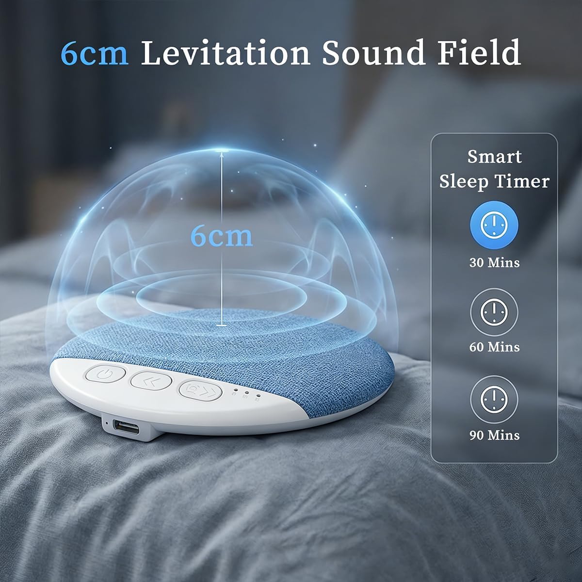 Generic Bluetooth Pillow Speaker for Sleeping, Under Pillow Speaker with White Noise & Timer, Private Sleep Aid