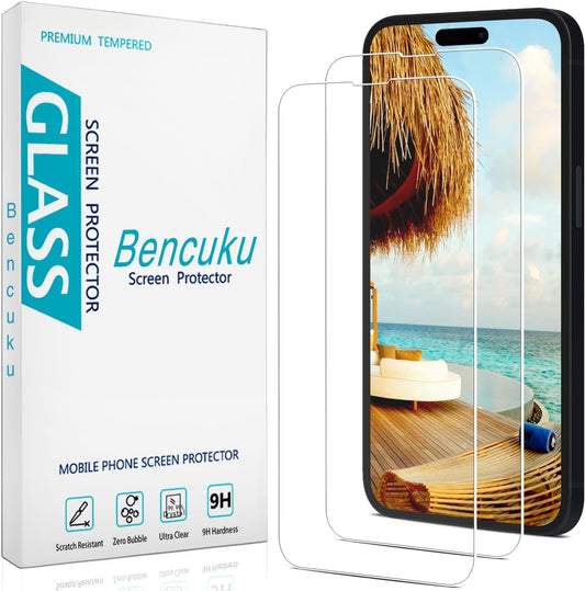 (2 Pack 14 6.1 Inch Screen Protector for iPhone Pro Tempered Glass, Anti Scratch, Bubble Free, Case Friendly