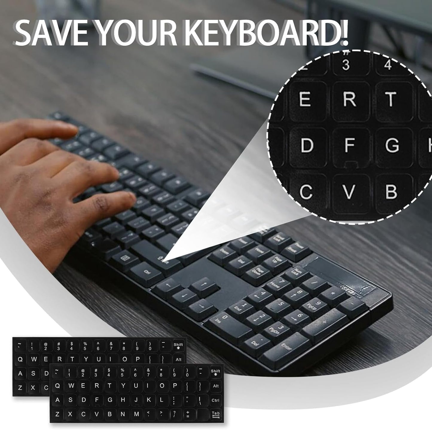 Mozeat Lens 4 English Keyboard Stickers, Pcs Universal Laptop Keyboard Stickers Keyboard Letter Replacement Stickers
