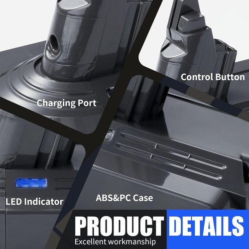 Dyson V8 Battery Replacement - 7000mAh Li-ion Power for SV10 V8 Animal/Absolute/Fluffy/Motorhead