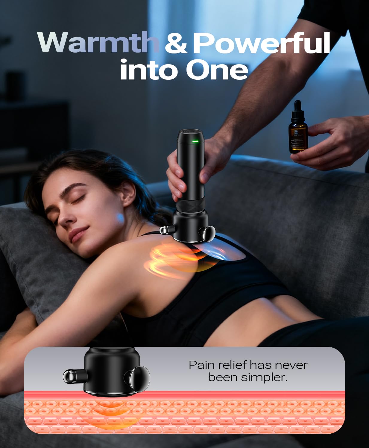 HYAKO R1 Deep Tissue Vibrating Muscle Massager - Therapy Back Massager for All Body Relief - Muscle Pain Relief and Fascial Binding - Trigger Point Therapy Massage Gun - Gifts for him