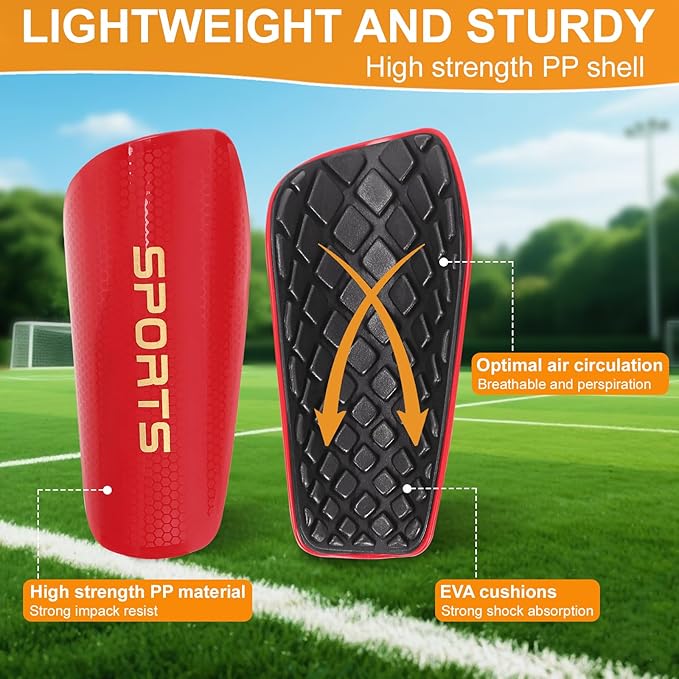 Shin Guards Soccer Kids 2025 Version High-Density Foam Soccer Shin Guard with Sleeves Shin Protective Pads for Kids Daily Practice School Competitions Outdoor Play