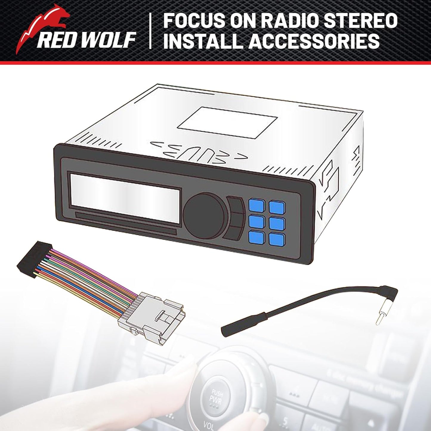 1994-2022 4Runner, 2012-2018 RED WOLF Radio Wiring Harness for Pioneer Head Unit Fit for Toyota Tacoma Highlander