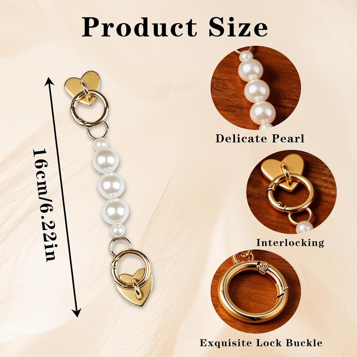 Y2k Metal Strap for Kindle - Pearl Alloy Grip Chain Charm Bracelets Accessories for E-Readers, Book Lovers Device Hand