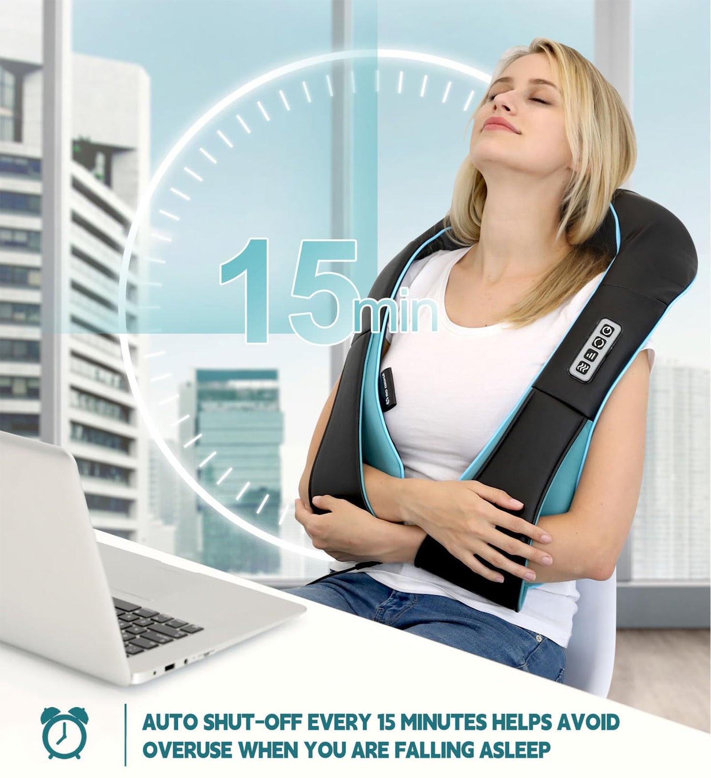 Mo Cuishle Shiatsu Neck and Shoulder Massager with Heat – Deep Kneading Massage for Relaxation – Ideal for Christmas, Mother's Day, Father's Day, Gifts for Men, Women, Mom and Dad