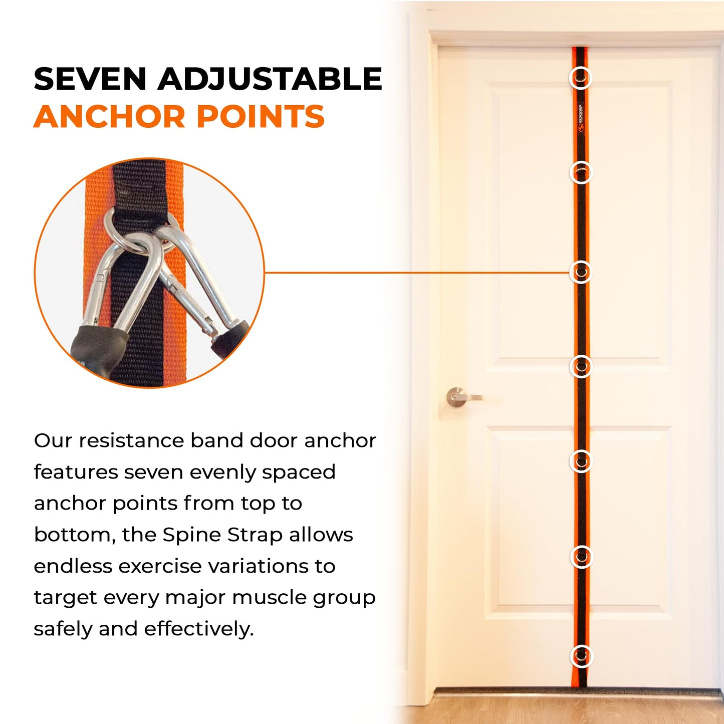 Stroops Spine Strap Door Anchor for Slastix Resistance Bands | Provides Multiple Attachment Anchor Points for Strength Training and Versatile Home Workouts