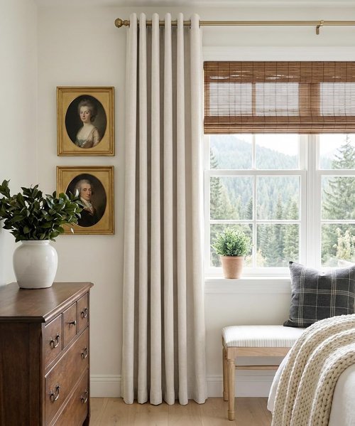 100% Blackout Shield Blackout Curtains - Thermal Insulated Room Darkening Drapes, Beige, 50" W x 84" L, 2 Panels