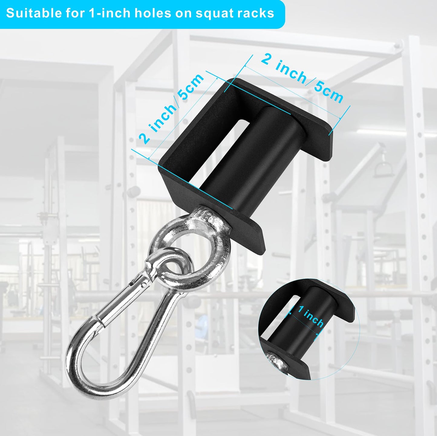 YZZHAJ 2 PCS Power Rack Attachments, Band Pegs for Power Rack, Resistance Band Hooks for Squat Rack, O-Ring Attachment for Power Rack, Versatile Gym Equipment Attachments Fits 1In