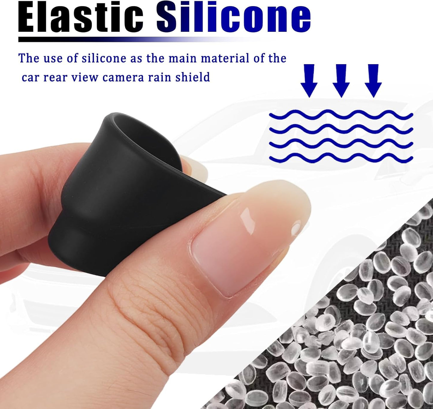 Turcee New Car Backup Camera Rain Shield,Self-Adhesive Car Reverse Camera Rain Cover with Extended Protection