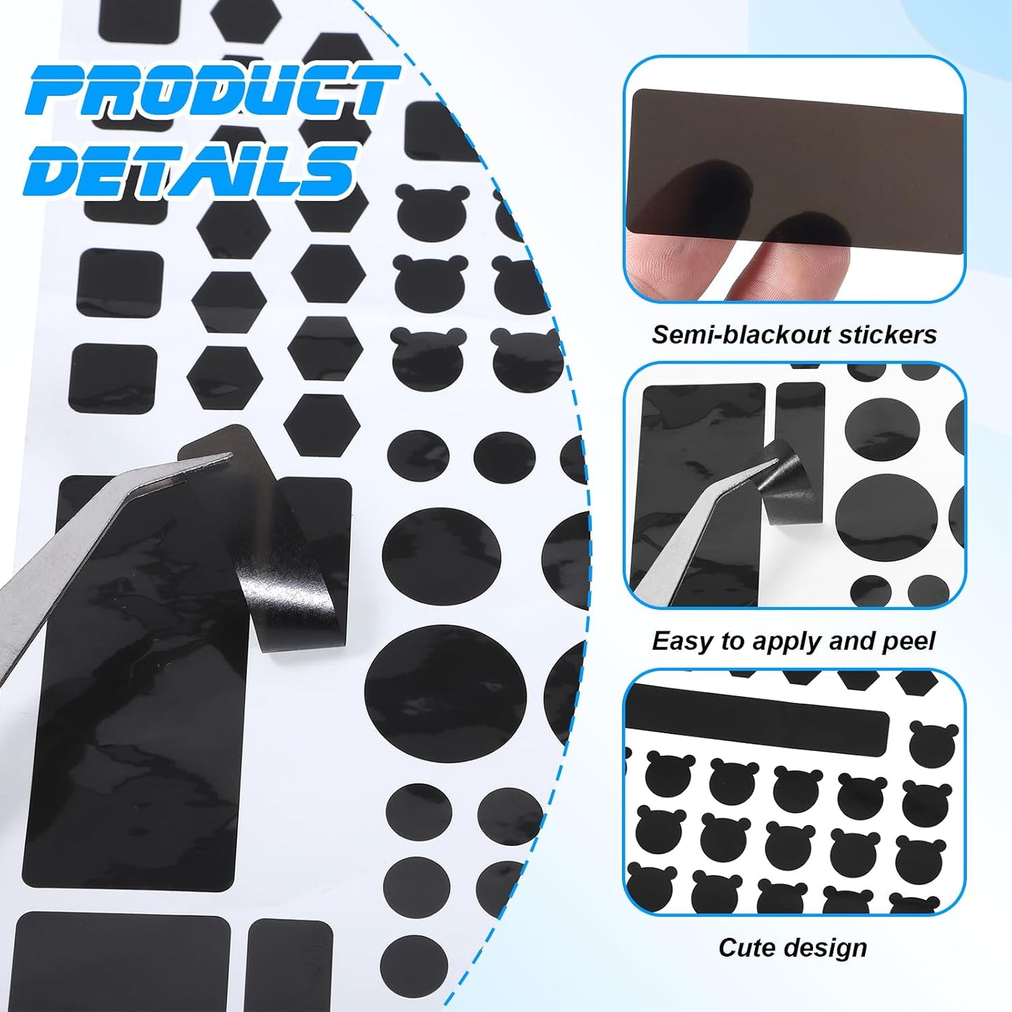 Fyntave Dimming 2 Dimming 100% (1 1 LED Light Blocking Stickers, Blackout Stickers for Electronic Light Sheets LED