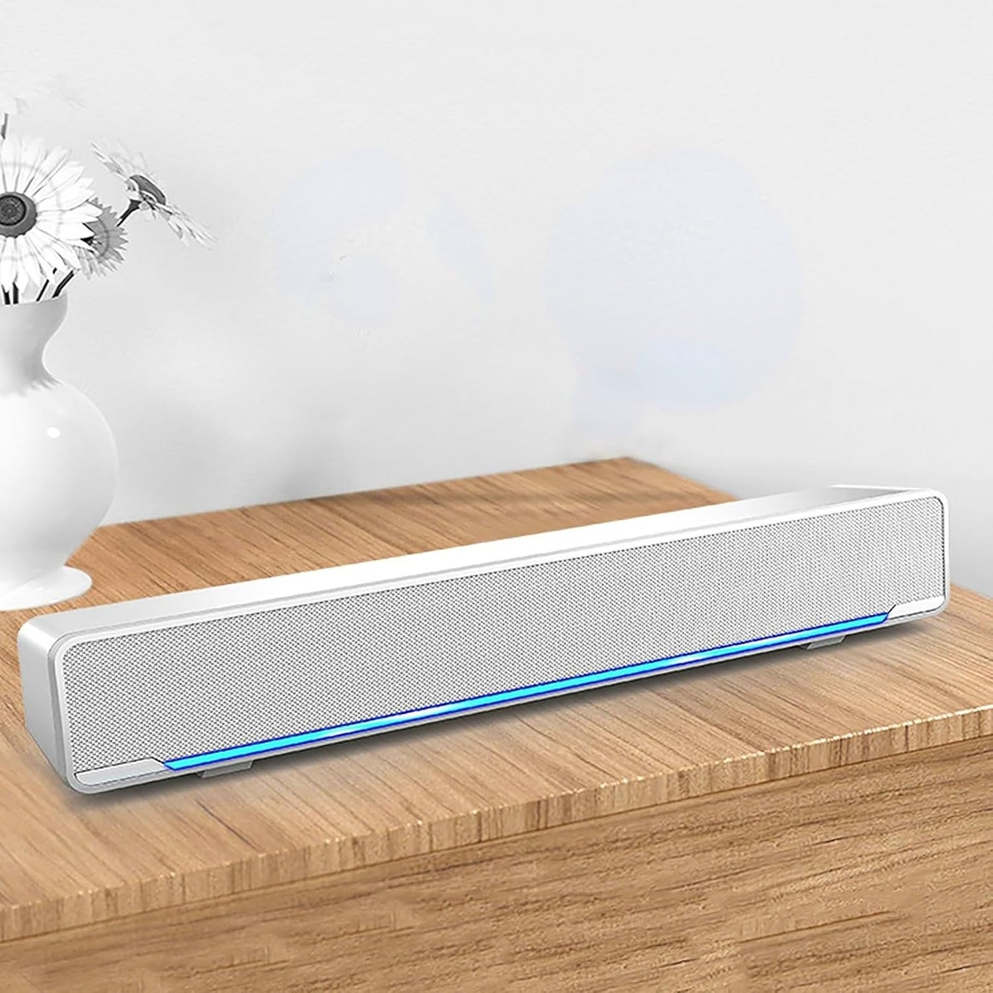 Akozon 3.5mm Desktop Pc Speakers Soundbar Computer Speakers for Desktop Multi-Function Stereo Surrounding Deep Bass