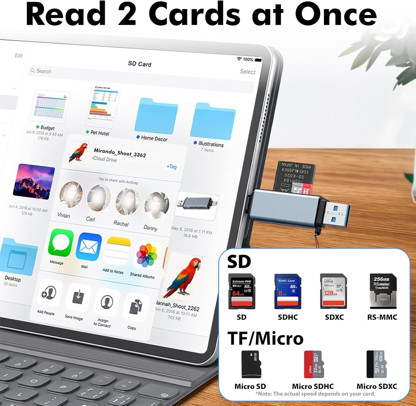 Cyberguys! 3.0 5Gbps 2-in-1 Cyberguys USB SD Card Reader, Dual USB-C & USB-A Connector, High-Speed SD/MicroSD Memory