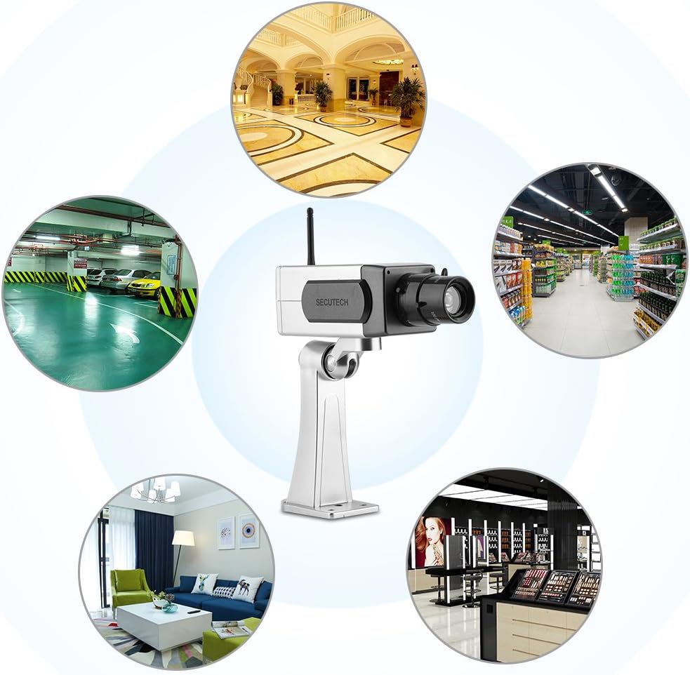Serounder Dummy Dummy Security Camera, Fake Security Camera with Motion Sensor Light Fake Surveillance Security Camera