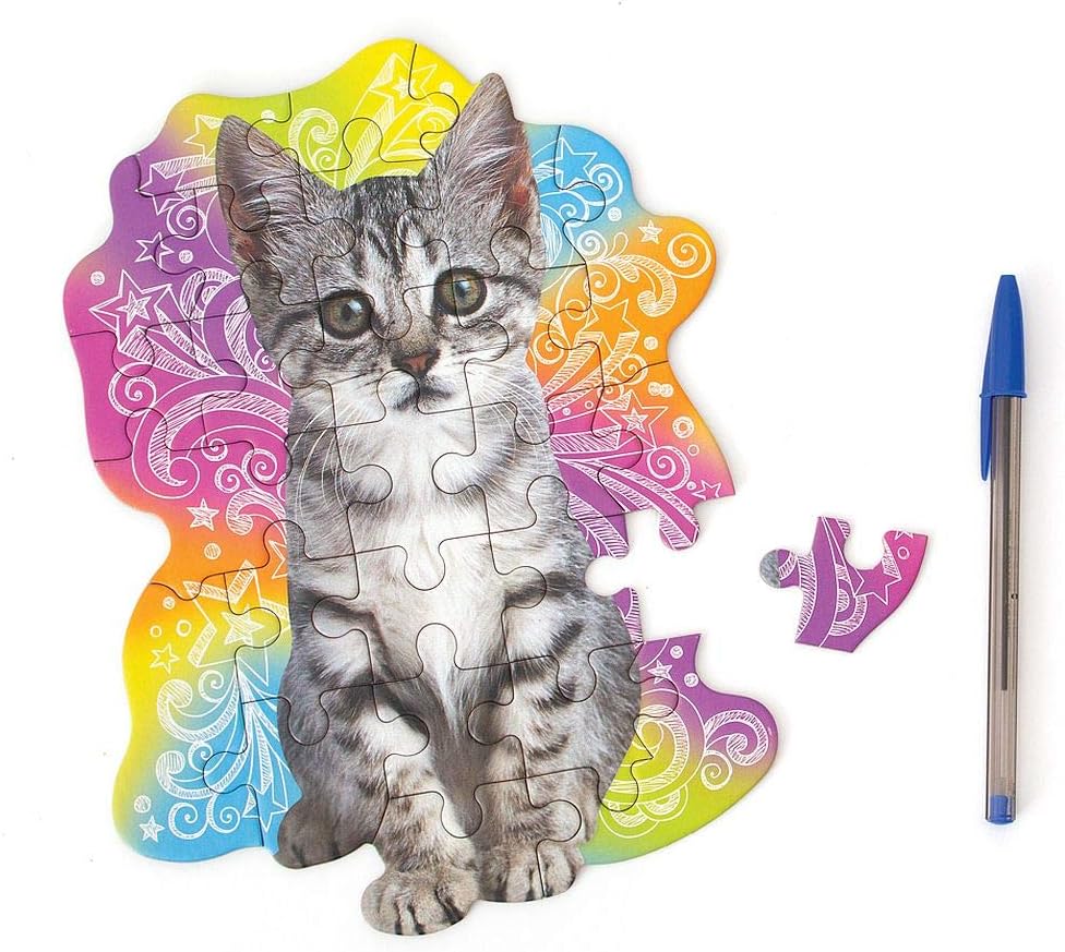 Playhouse | 25-Piece Die-Cut Mini Puzzle for Kids - Fun Tabby Kitten Design