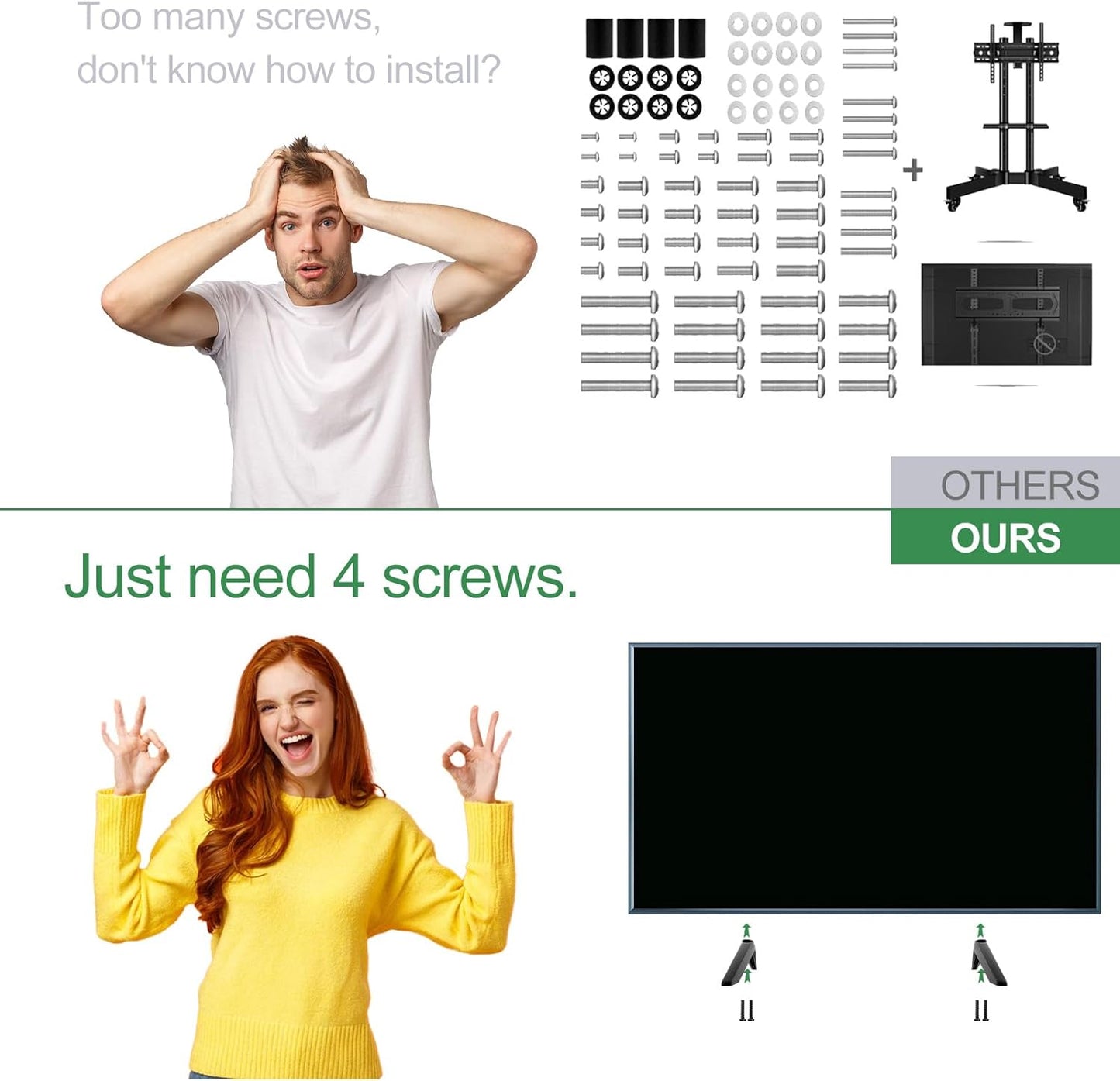 Motiexic Set, 2 Non-Universal TV Stand Only for Insignia TV Legs Replacement with Screws Only for Insignia Roku TV