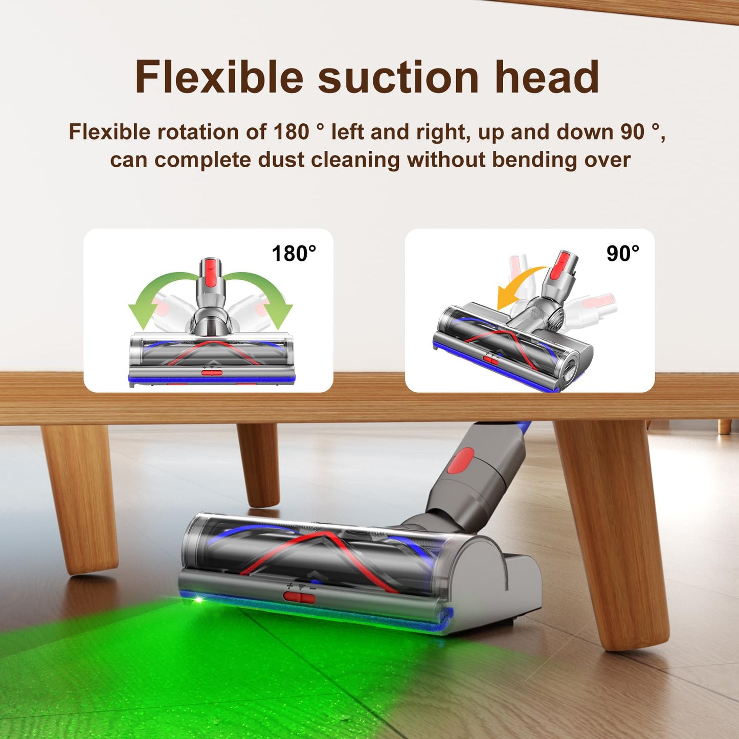 Nukisa Upgrade Vacuum Head Replacement Compatible with Dyson V7 V8 Vacuum