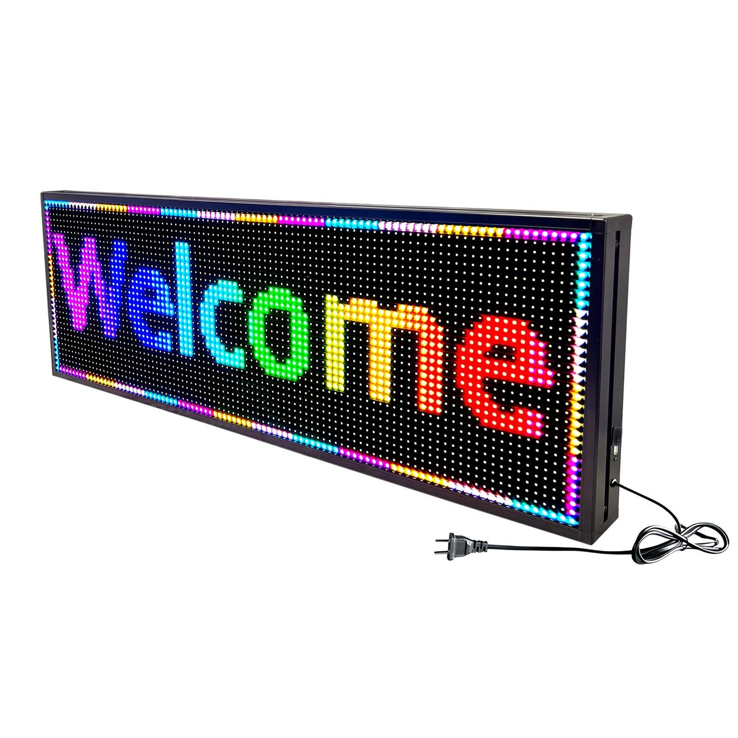 JINBLIZZARD 39"×14" Programmable Led Sign - Scrolling for Business Ads [Indoor/Outdoor] - Digital Message Board with WiFi Control