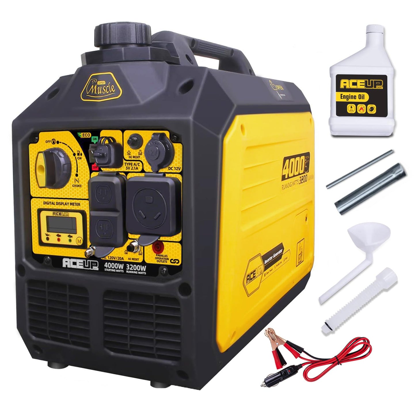 Aceup Energy 4000 Watt Portable Inverter Generator 149cc, Super Quiet Gas Generator for Home, RV-Ready, EPA Compliant ideal for Father's Day