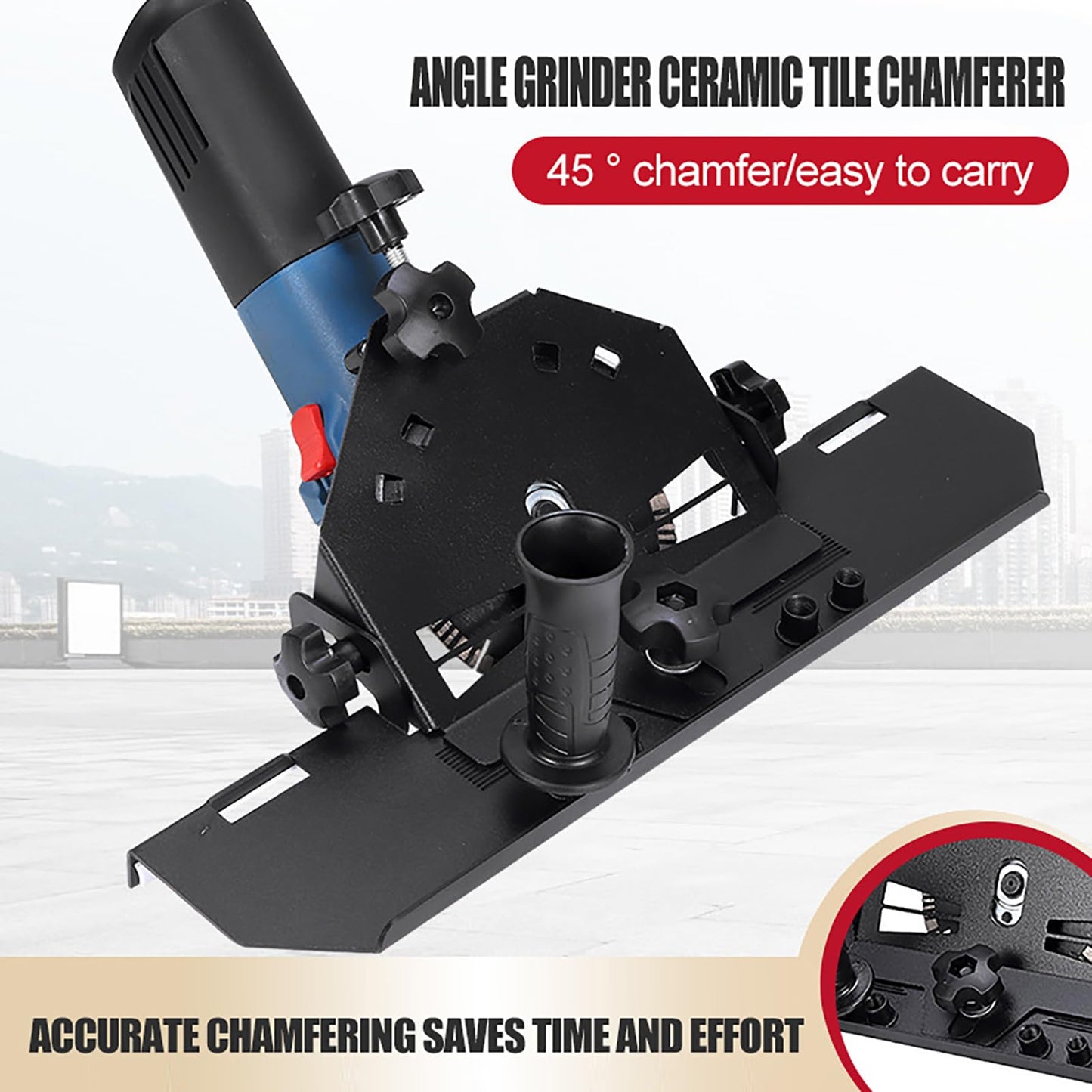Gazaar 45 Degree Angle Cutting Tool, 45 Degree Tile Chamfering Tool for Cutting Ceramic Stone, Flooring Cutter, Ceramic Tile Chamfering Device, for Glass Tiles, Ceramic, Glazed