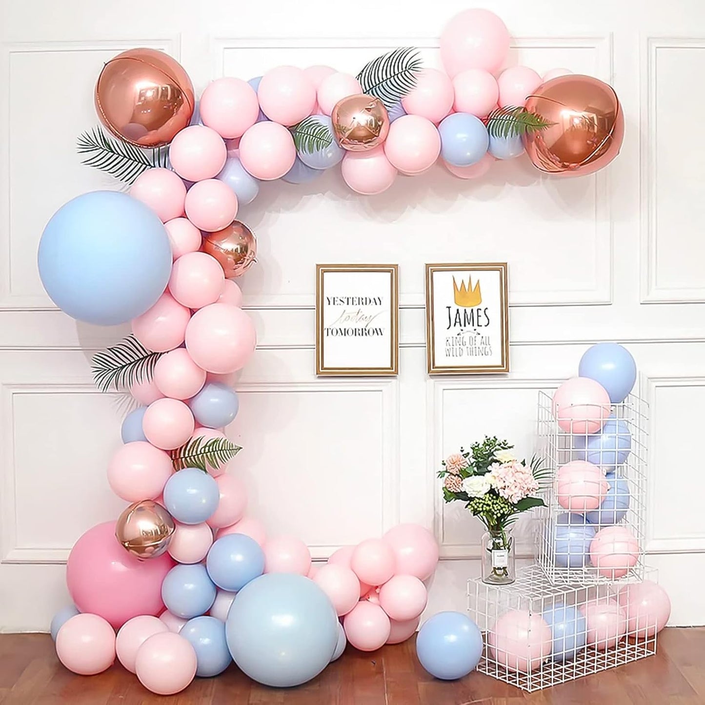 RUBFAC Pastel Blue Balloons - 116-Piece Set in Various Sizes for Birthday & Baby Shower Decor | Light Blue