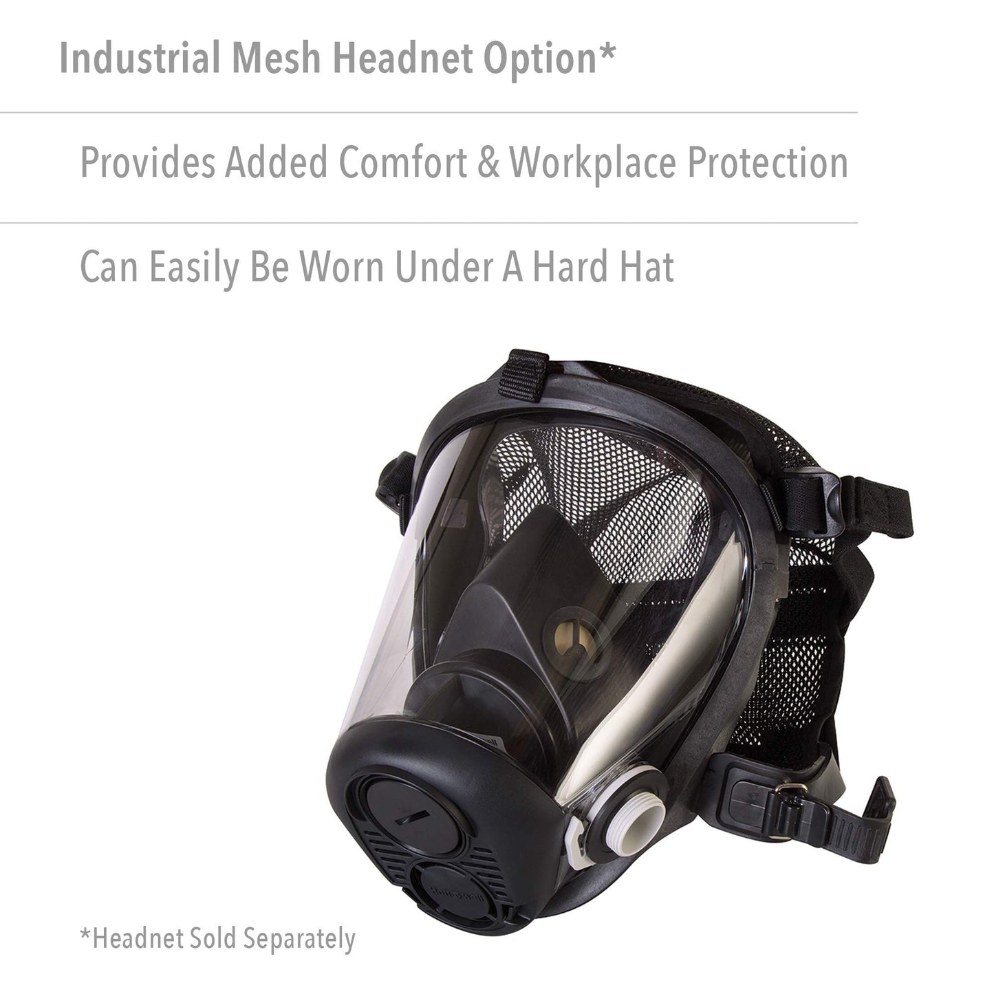Honeywell North RU6500 Series Full Face Respirator with 5-Point Head Strap, Large (RU65001L)