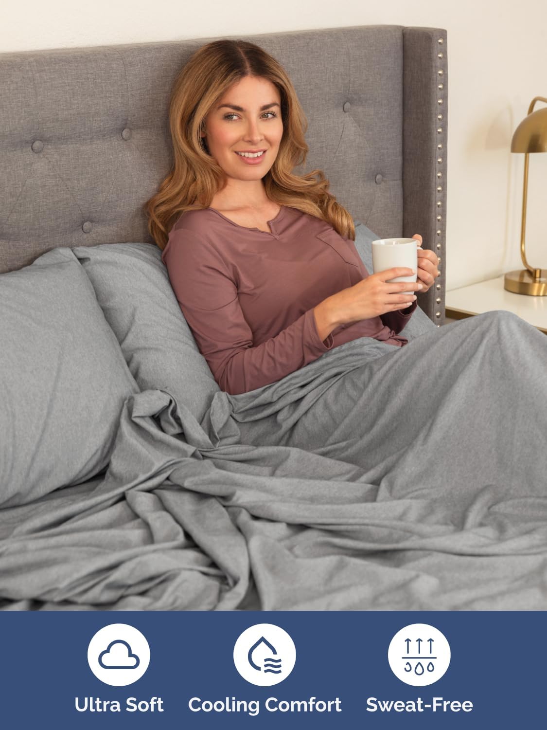 Skiennix Extra Deep Queen Sheet Set | 6-Piece Breathable Cooling Bedding - Soft, Wrinkle-Free - Heathered Grey