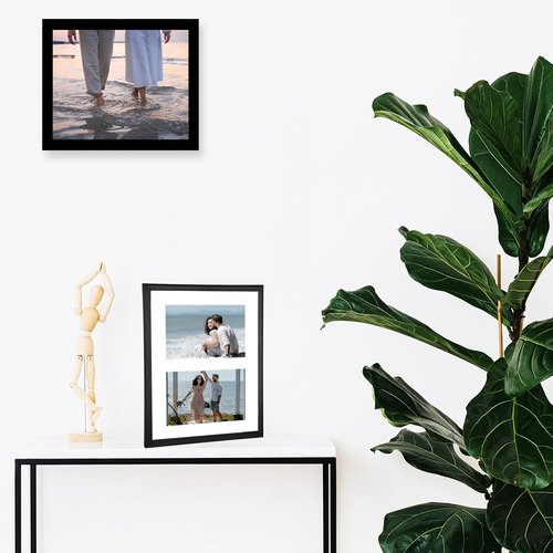 JCJMY 8x10 Picture Frame - Stylish 4x6 Collage Frame for Wall or Tabletop Display - Black