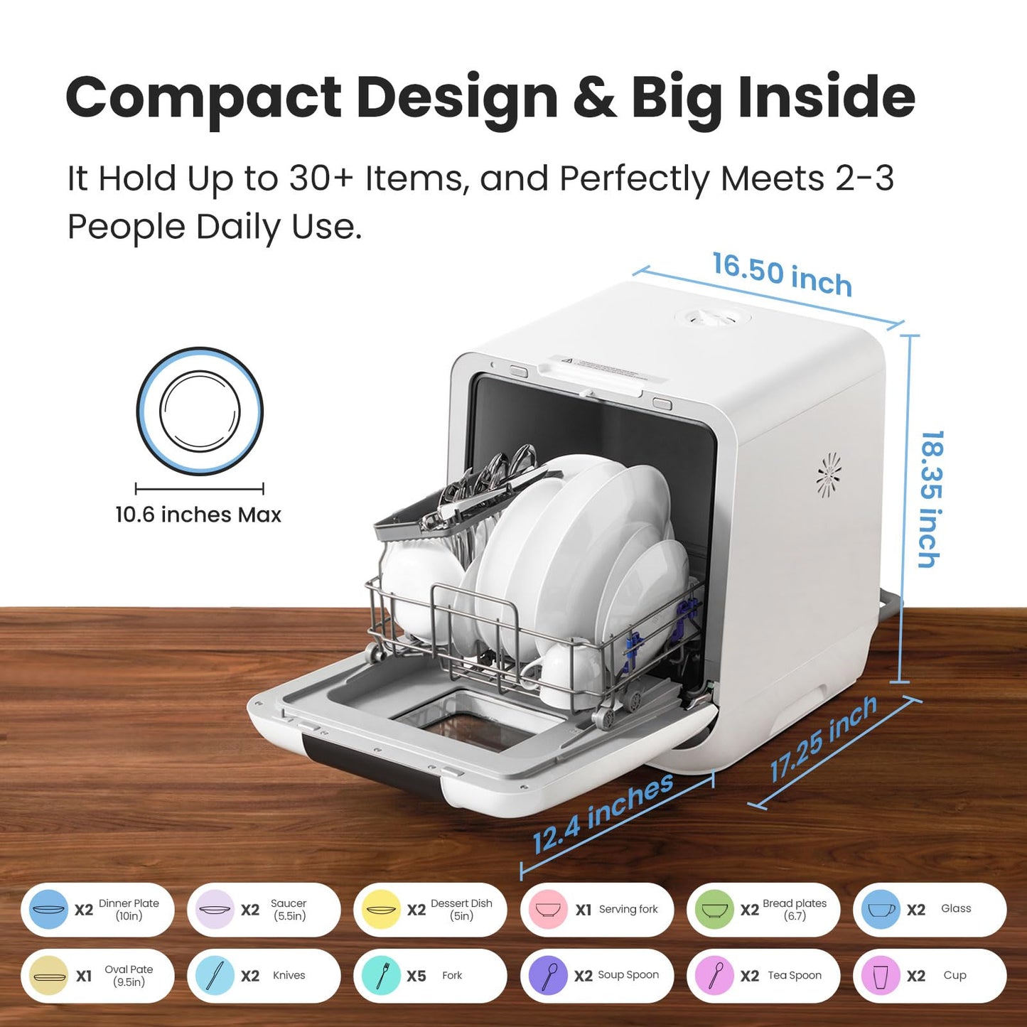 COMFEE' Countertop Dishwasher & Bissell Pet Hair Eraser Lithium Ion Cordless Hand Vacuum, Purple