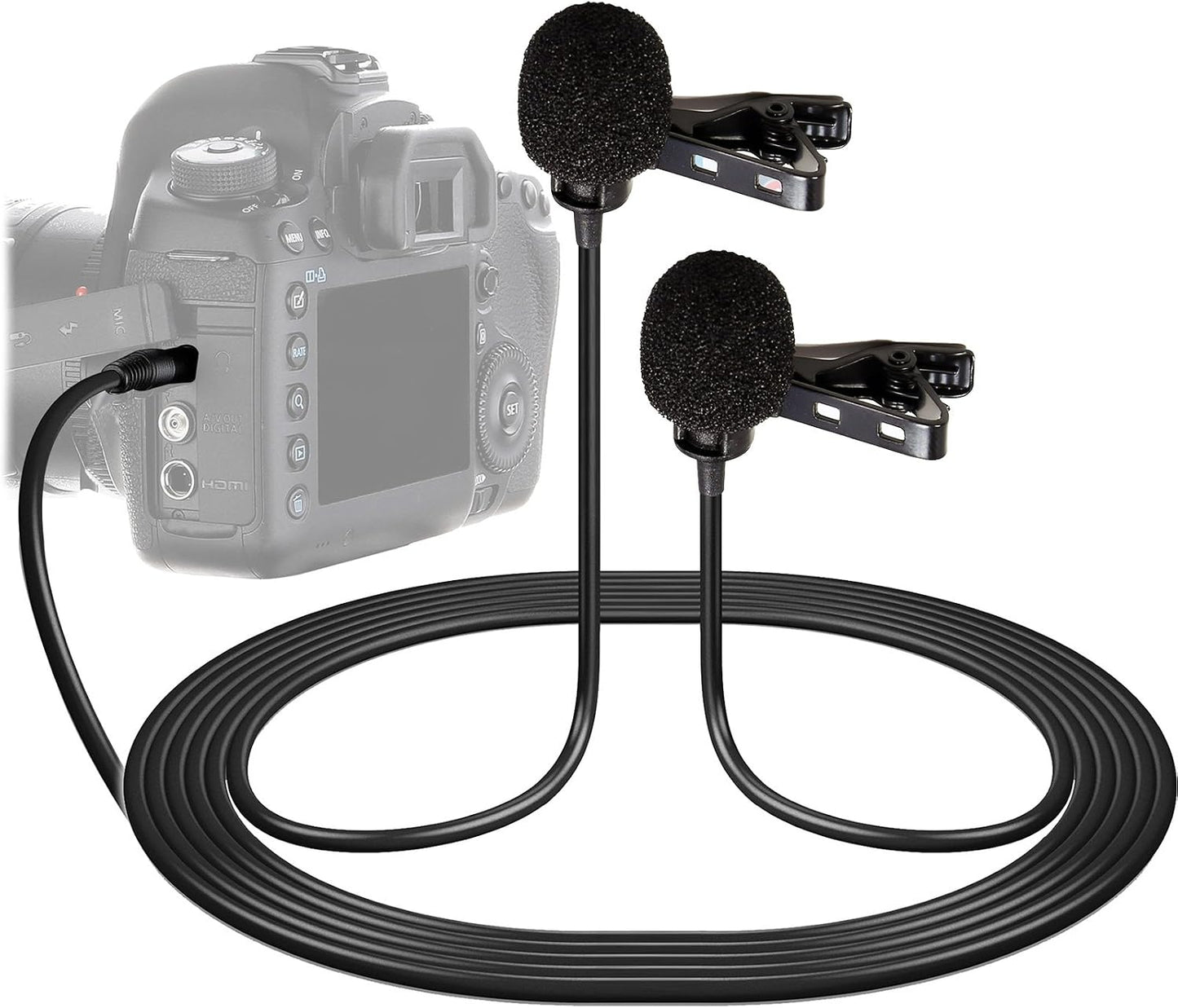 VidPro Dual-Head Lavalier Microphone for DSLR Cameras - XM-DLC