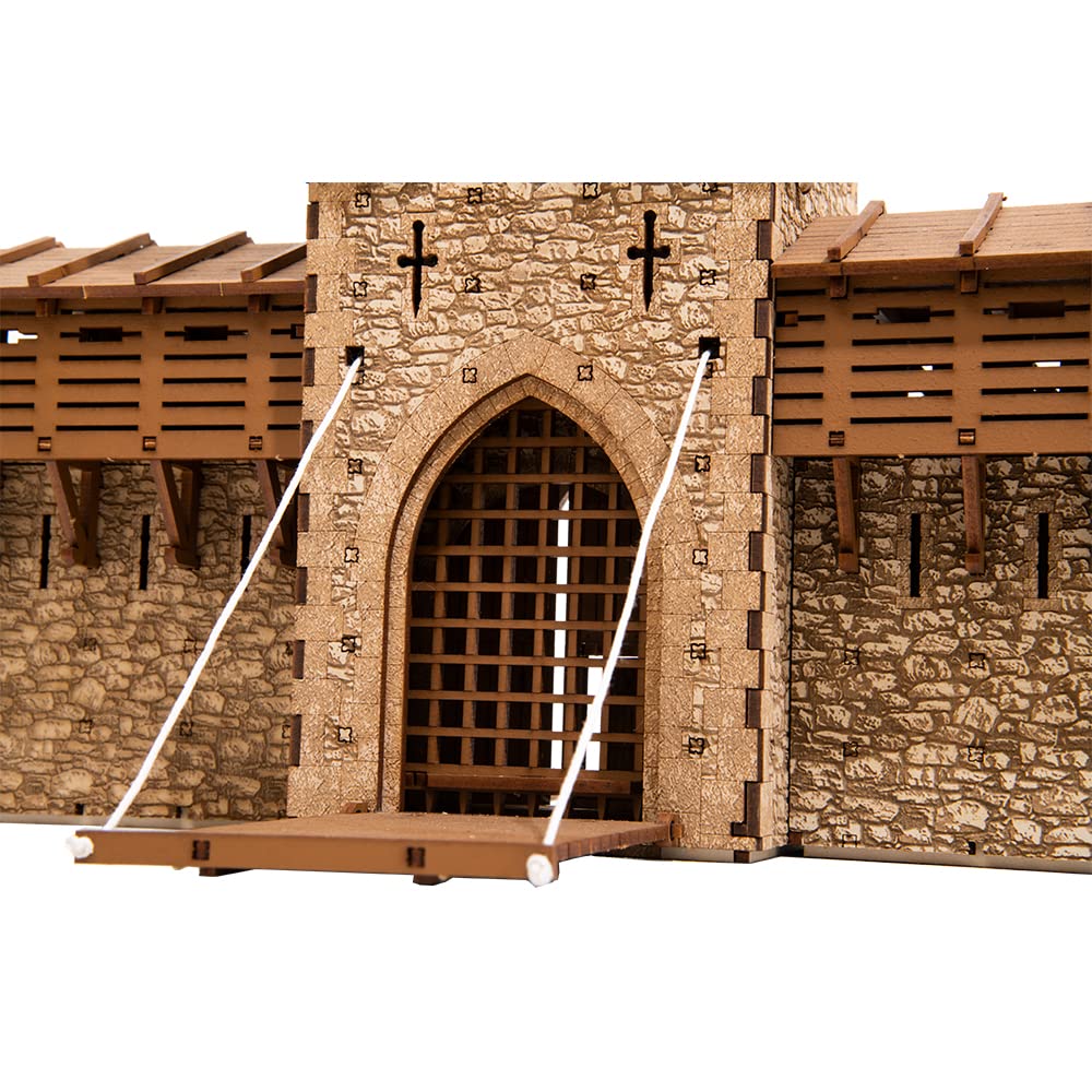 Barbican P - Castle gate - 3D Wooden Puzzle - DIY 28mm Scale Model Building Set for Adults and Collectors - Assembly kit - Tabletop Miniature Terrain Set