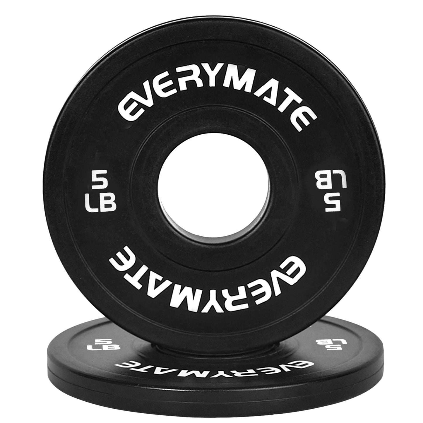 EVERYMATE Black Change Weight Plates 5LB Set Fractional Plate Olympic Bumper Plates for Cross Training Bumper Weight Plates