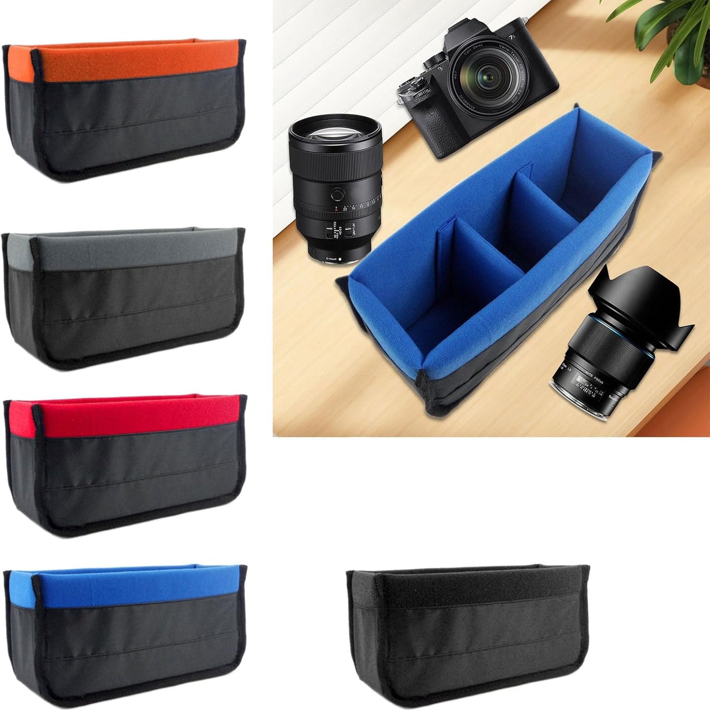 XUZHID Shockproof DSLR SLR Camera Insert Organizers Case Partition Divider Protections Bag