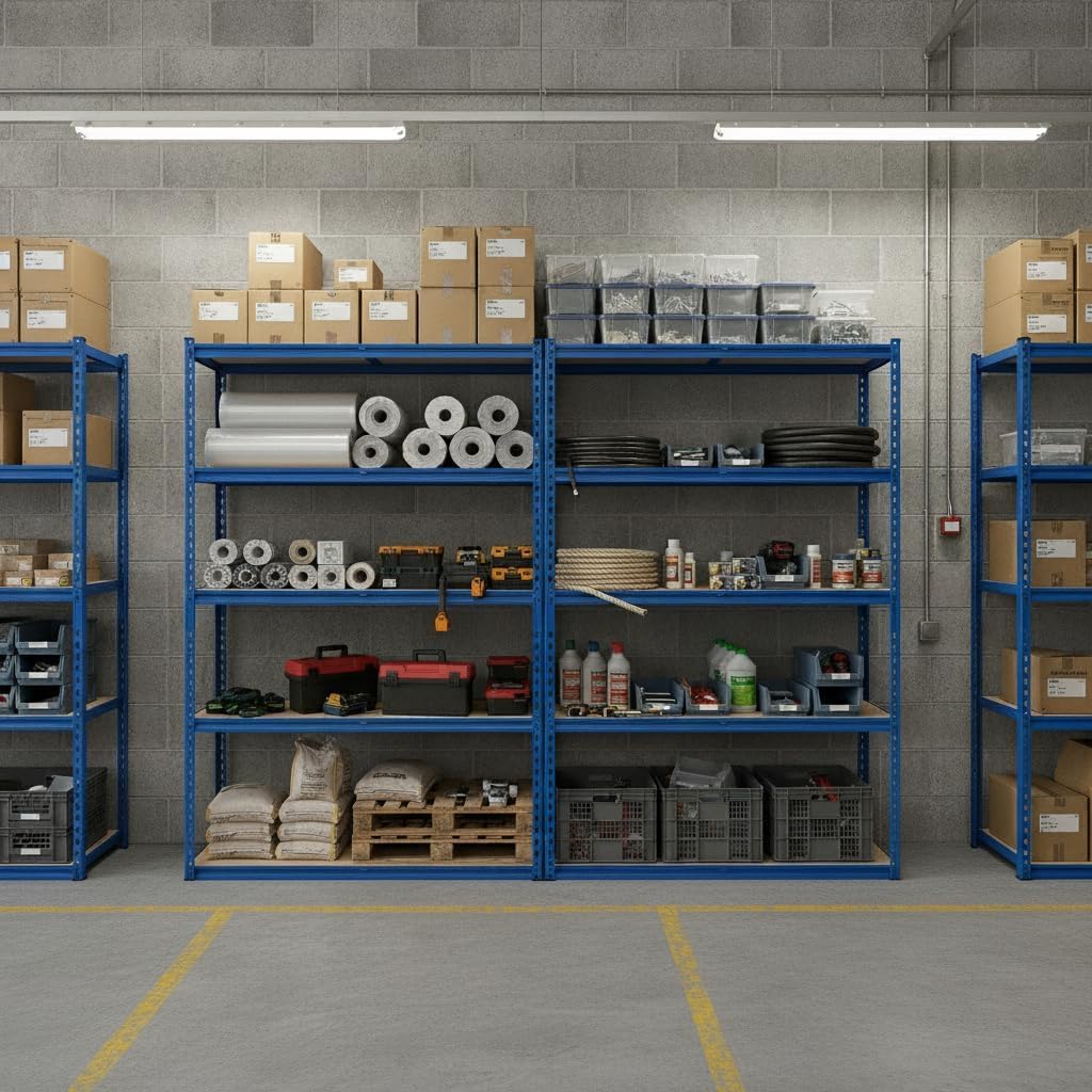 PioneerWorks Heavy Duty Garage Shelving, 5-Tier Adjustable Metal Storage Racks, 2500 LBS Capacity,60" W x 24" D x 71" H, Boltless Shelving Unit for Basement, Workshop, Pantry，Blue