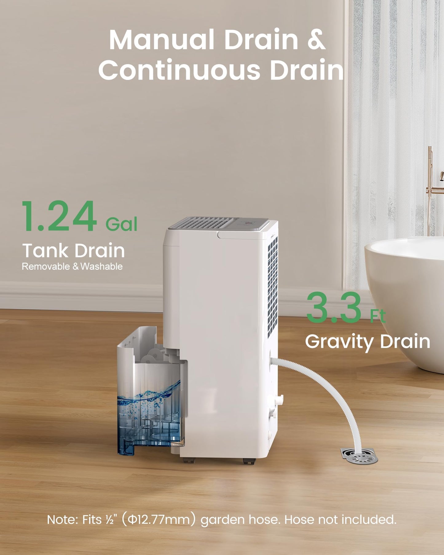 Waykar 6000 Sq.Ft Energy Star Dehumidifier for Basement & Home, 120 Pint/Day with Drain Hose & Tank, Ultra Quiet (40 dB), Smart Auto Comfort Mode