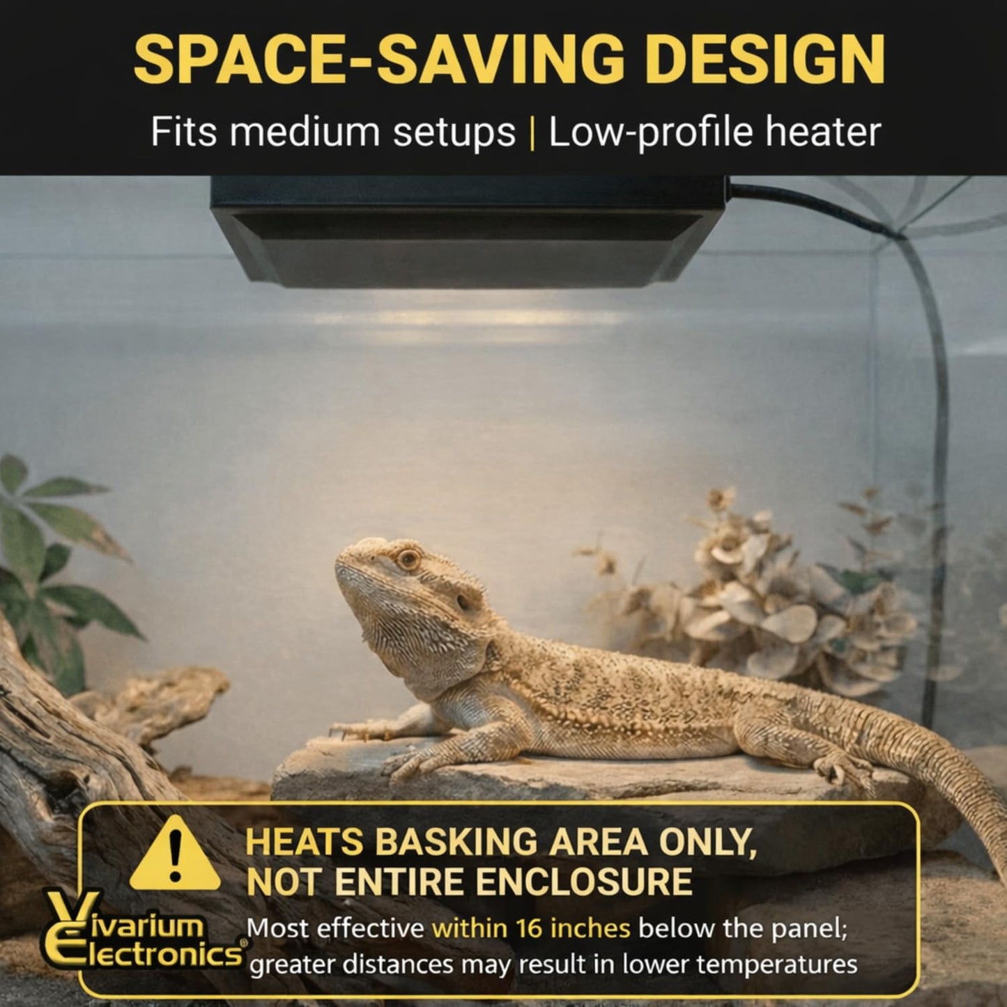 Vivarium Electronics Radiant Heat Panels Made in USA 40W–Premium Reptile Heater Mounts Easily with Included Screws Reptile Heat Panel, Snake Heater, Bearded Dragon, Gecko and Hermit Crab Accessories