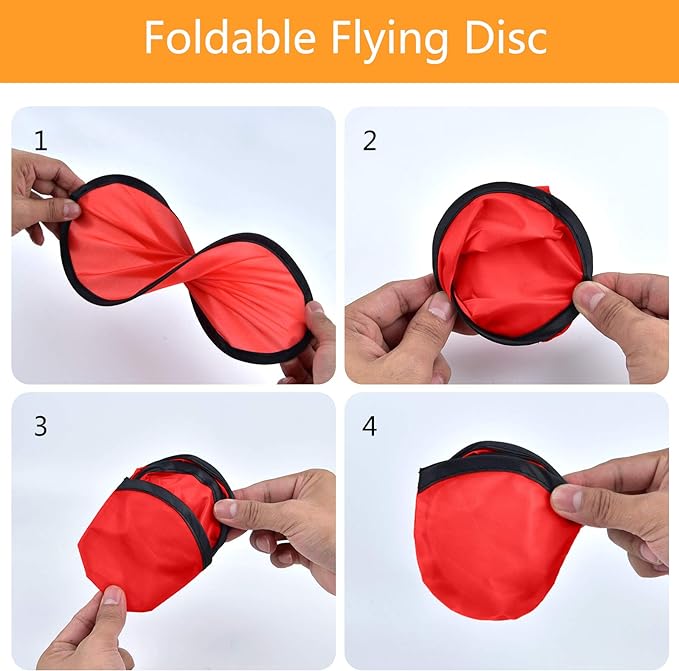 Mototo 72 Pieces Foldable Flying Disc Fans with Bag Folding Pocket Toy Set for Kids Fun Birthday Party Favors Summer Outdoor Activity Game Halloween Christmas