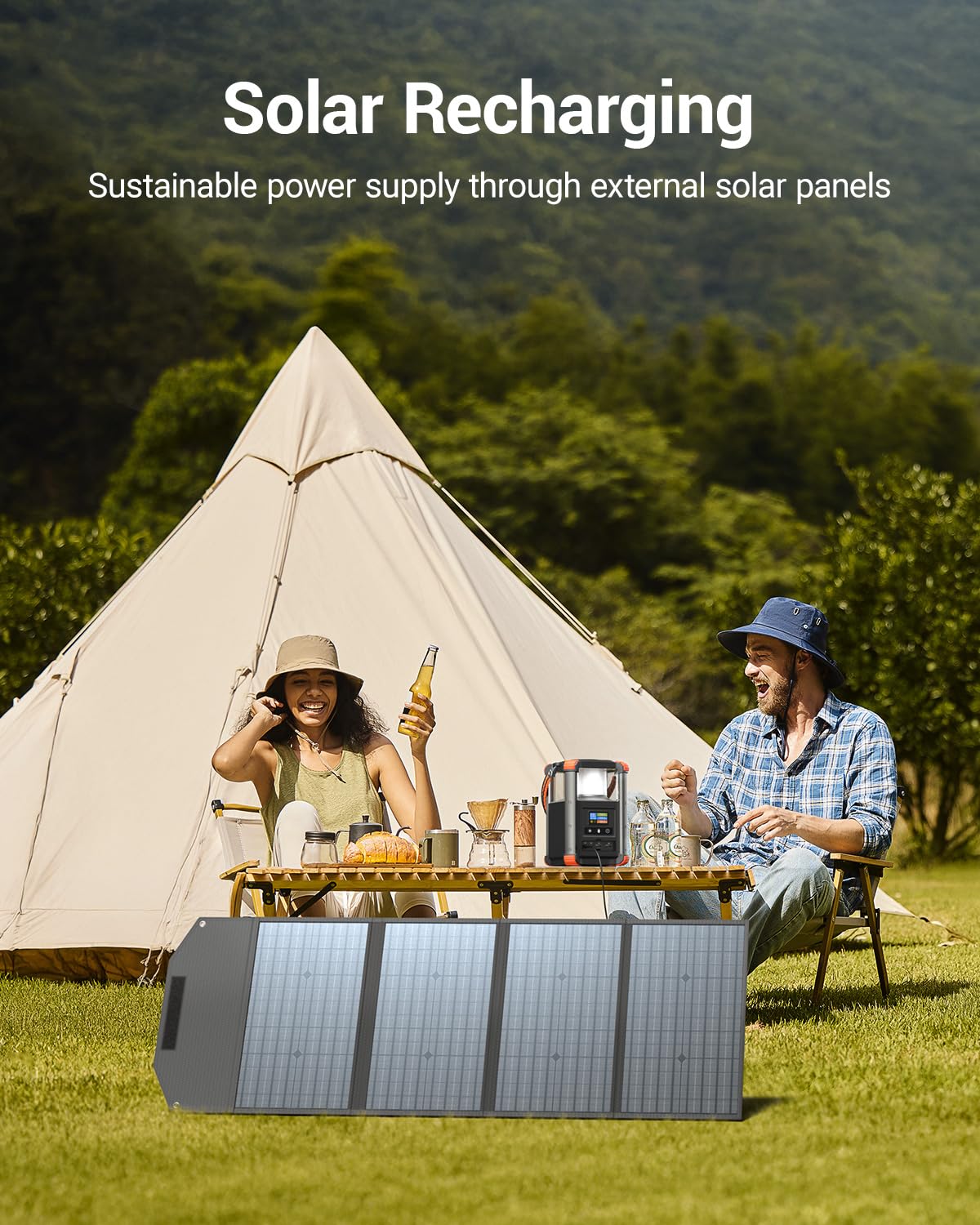 BLAVOR Portable Power Station, 236.8Wh/64,000mAh Outdoor Generator, 100W+65W USB C Two-Way Fast Charging Small Generator, 15W Wireless Power Bank with Camping Lantern for Camping, and Home Emergencies