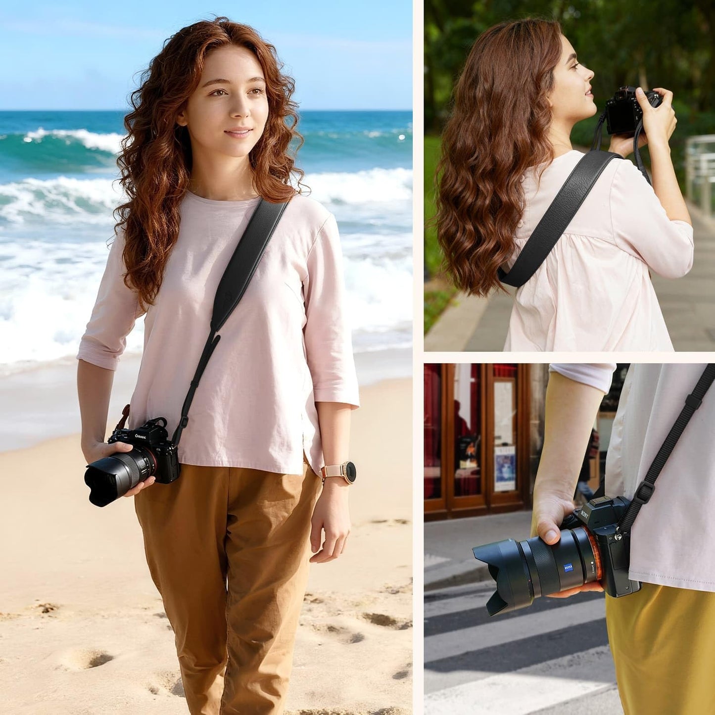 1.8-Inch Stylish PU Leather Camera Strap for Canon, Nikon & Sony