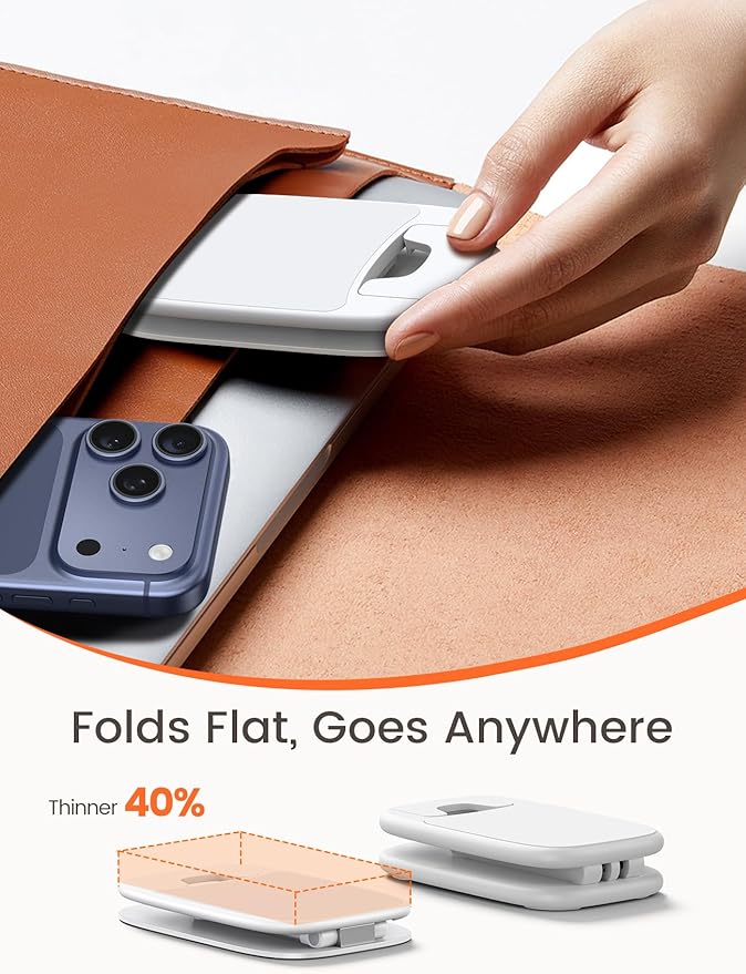 Lamicall Ultra-Thin Cell Phone Holder, Gifts for Fathers Day Men Dad Husband from Daughter Son Wife, White Cellphone Stand, Office Desk Gifts Accessories for iPhone Holder, Desk Organizer