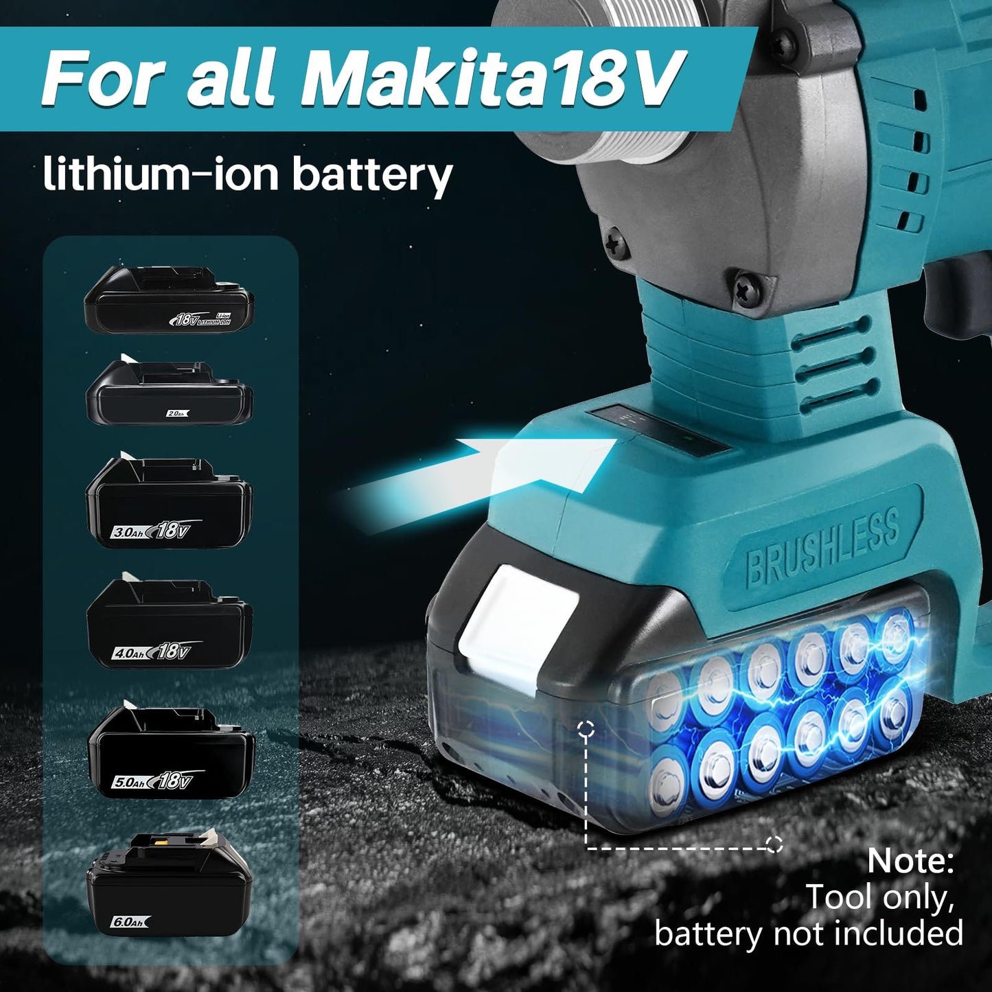 YJINGRUI Cordless Concrete Vibrating Tool for Makita 18V Max Battery & 1600W Power Concrete Vibrator