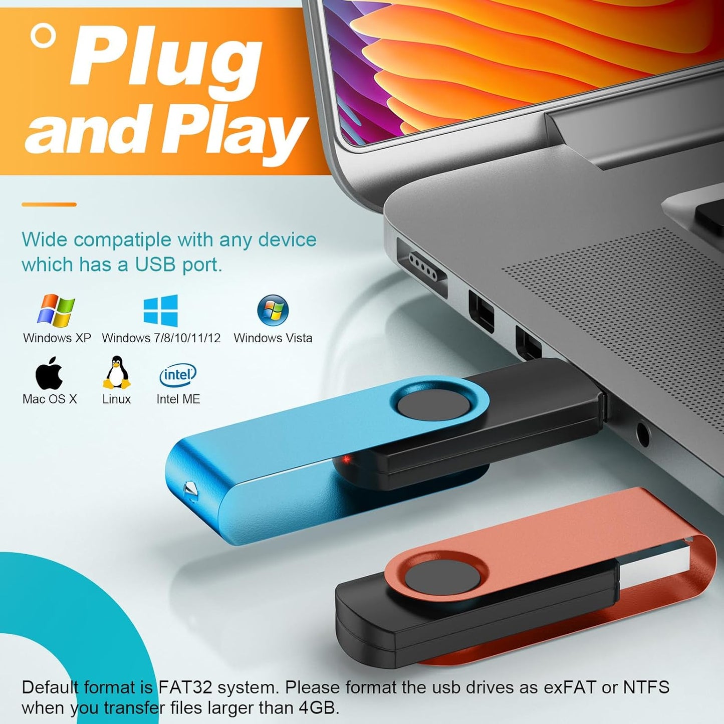 Kepmem 1GB 10 Pack 2.0 Multipack 1 Flash Drive USB Thumb Drives Bulk Pen Drives Multicolor Memory Stick GB Metal Swivel