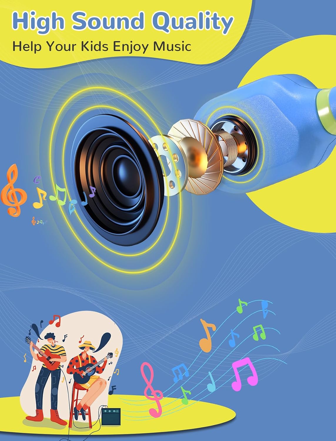 5.3 IPX5 Kids Headphones, Wirelss Air Conduction Open Ear Headphones Lightweight Kids Waterproof with Microphone