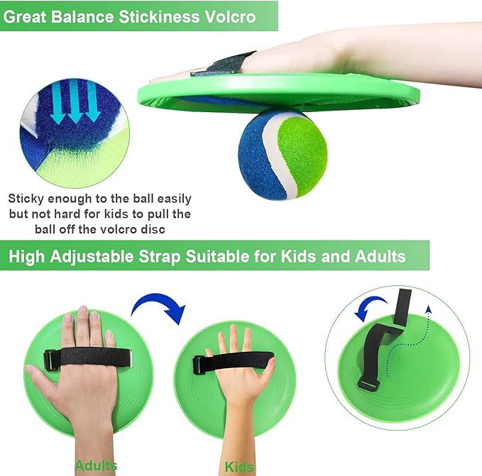 Jalunth Ball Catch Set Game Toss Paddle - Beach Toys Back Yard Outdoor Pool Games Backyard Target Throw Sticky Mitts Set Age 3 4 5 6 7 8 9 10 11 12 Years Old Boys Girls Kids Easter Gifts Pink 2 Pack