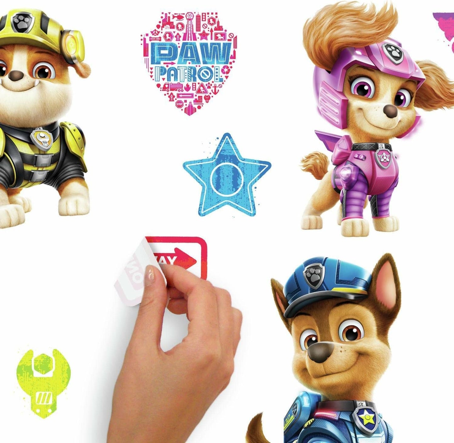 RoomMates Paw Patrol Movie Wall Decals - Easy Peel and Stick Decor for Kids' Rooms
