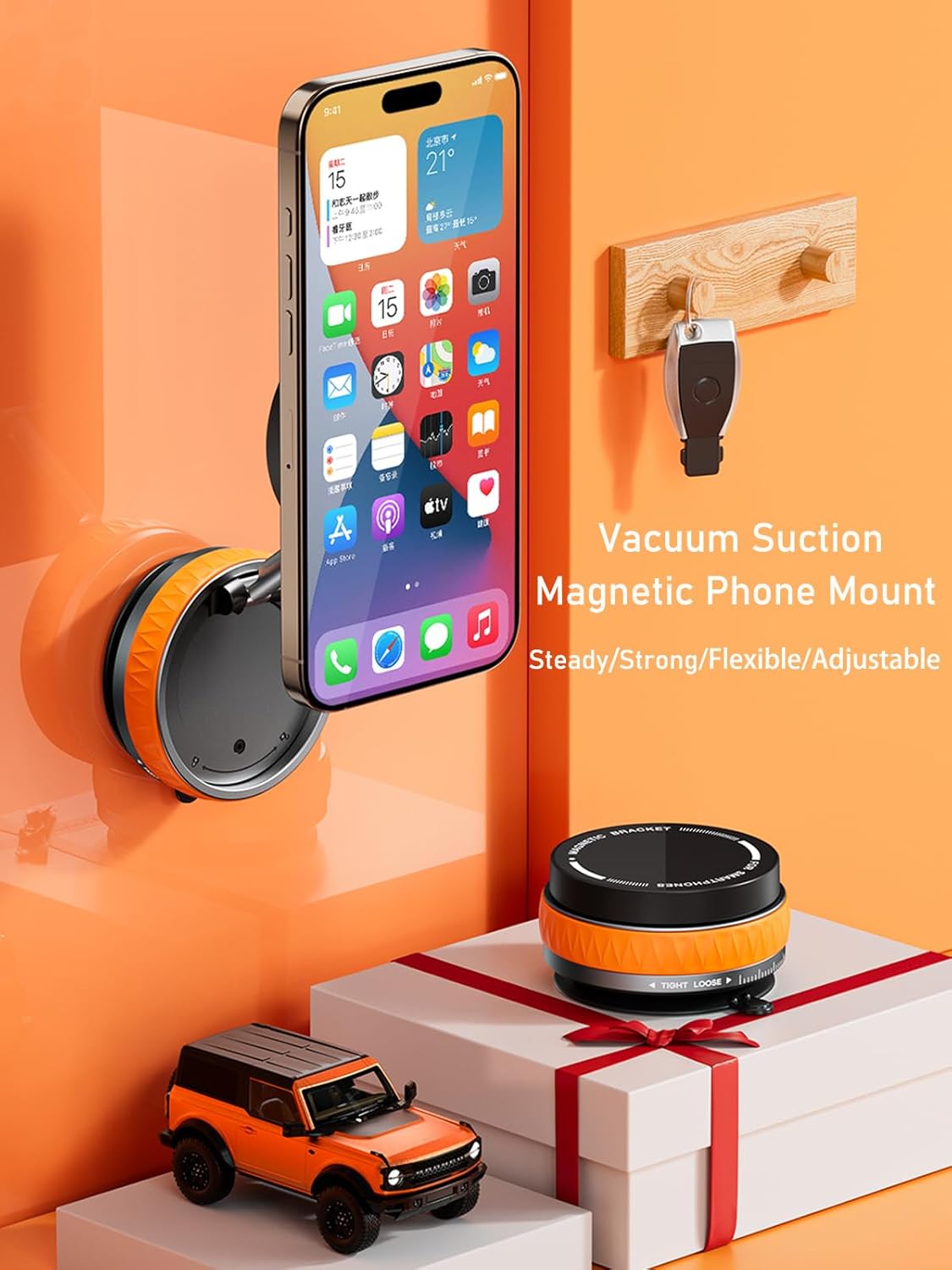Chillkit 2025 Holder360 Upgraded Vacuum Magnetic Car Phone Adjustable Strong Suction & Magnetic Phone Mount