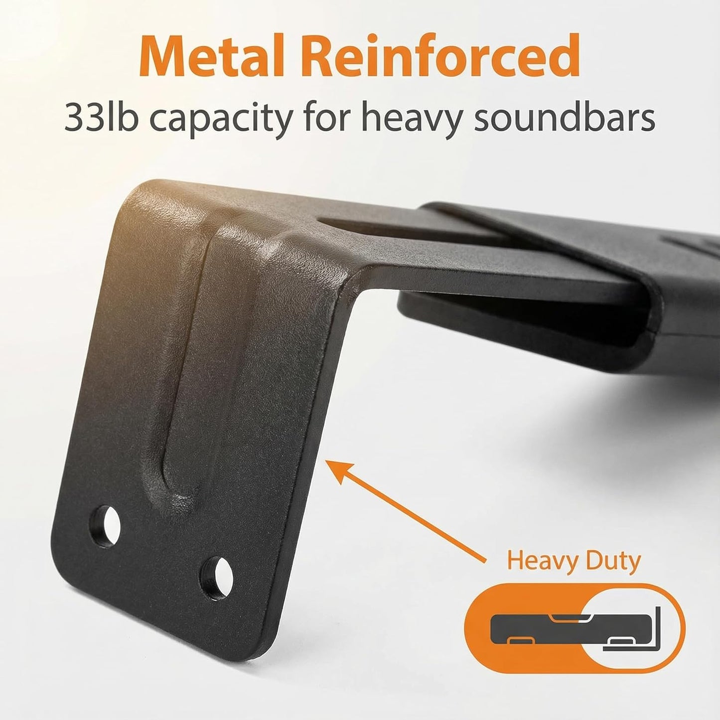TERDEWE Depth Adjustabl Soundbar Wall Mount Bracket for Samsung, Sony, LG, Vizio, Bose, JBL and More Sound Bar Mounts