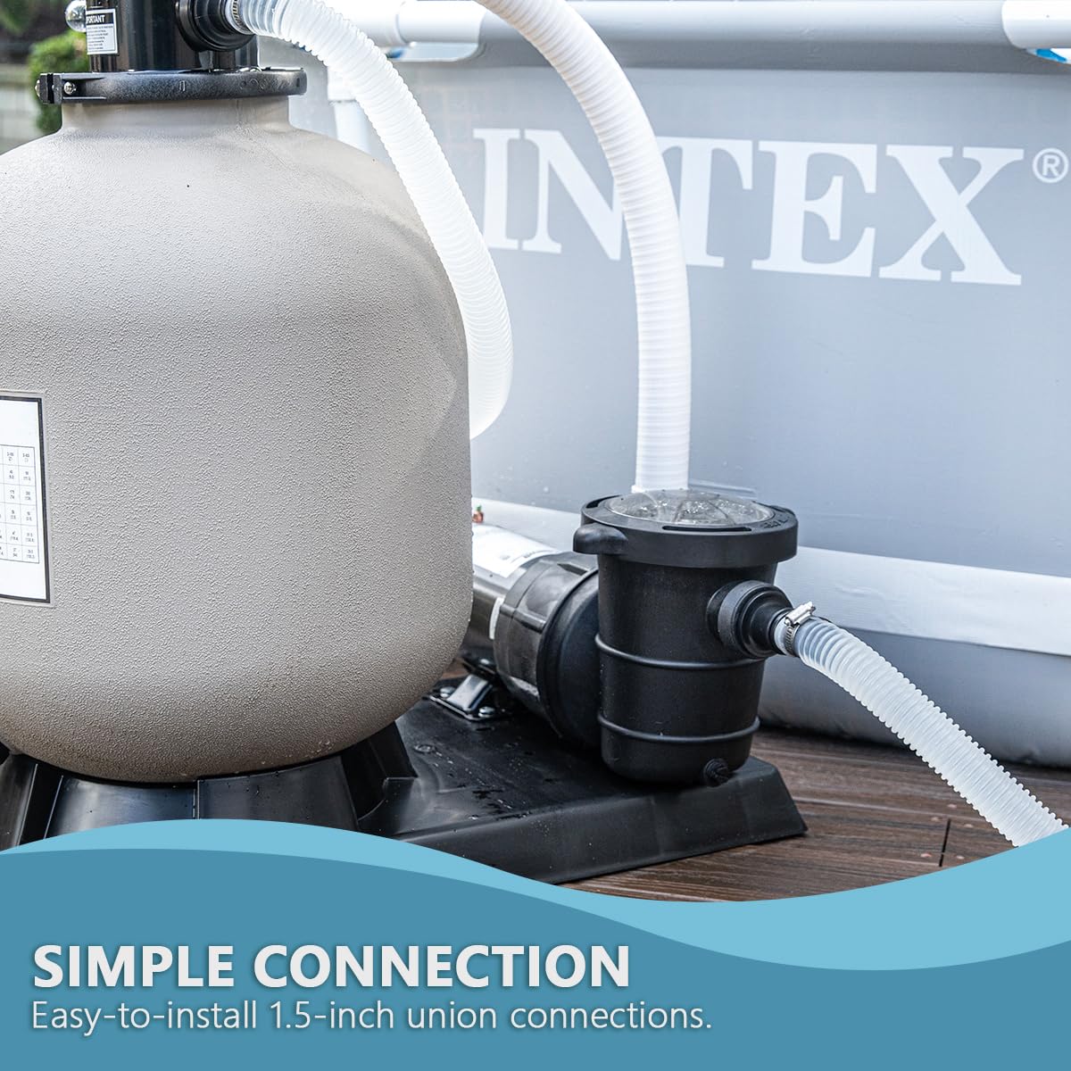XtremepowerUS 1.5HP High Flow Pool Pump Self Prime for Above Ground Swimming Pool Spa Pump Flow 5400GPH 1.5" Large Strainer Basket Filter