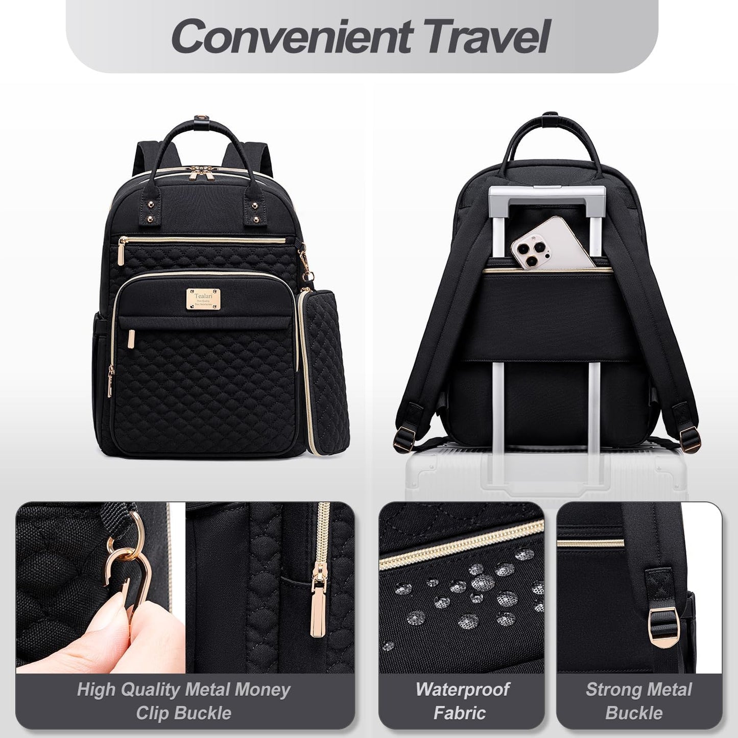 Tealari Backpack Women,15.6 Inch Backpack Backpack,College Laptop for Laptop for Work,Water Resistant Travel Bookbag